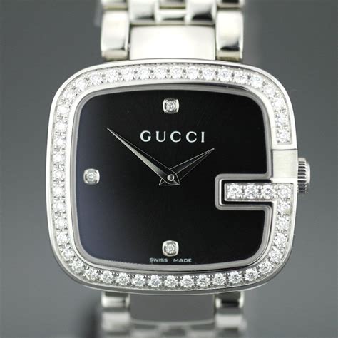 gucci women's black face bracelets watches|gucci bezel watches for women.